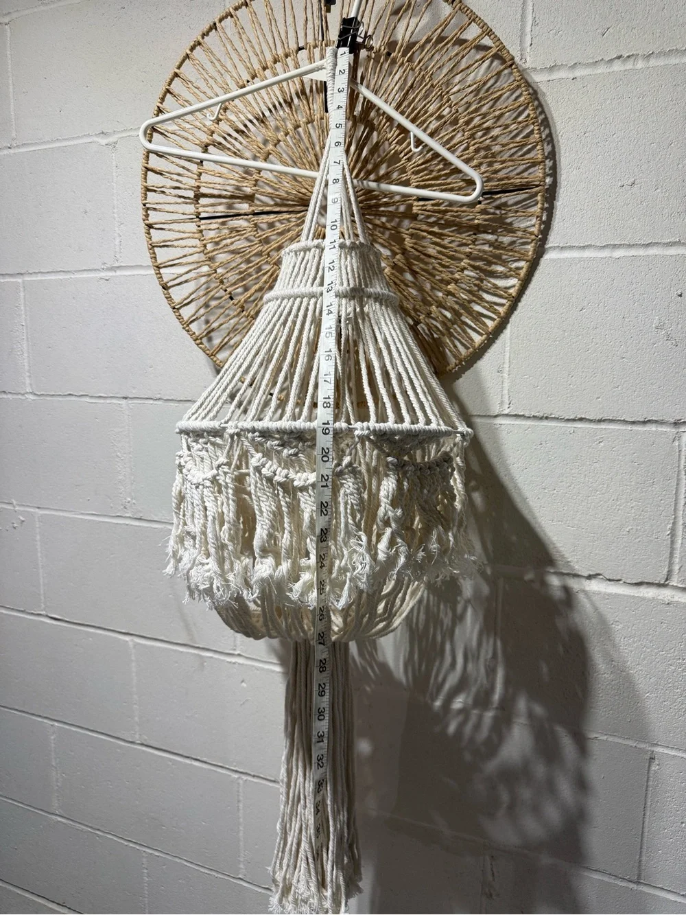 Handmade Macramé Hanging “light shade  - Cream (no light)